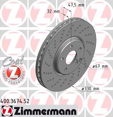 Brake Disc ZIMMERMANN 400.3674.52