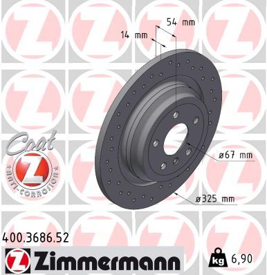 ZIMMERMANN 400.3686.52 Brake Disc