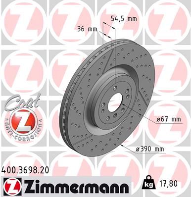 Brake Disc ZIMMERMANN 400.3698.20