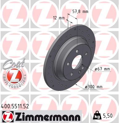 Brake Disc ZIMMERMANN 400.5511.52