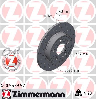Brake Disc ZIMMERMANN 400.5539.52