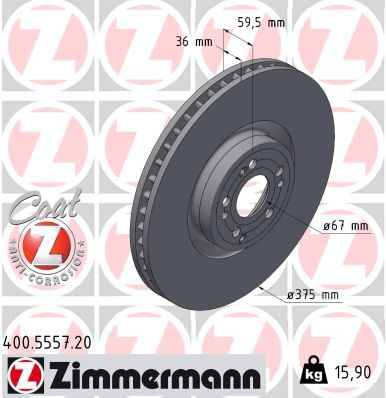 Brake Disc ZIMMERMANN 400.5557.20