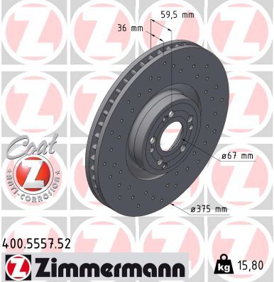 Brake Disc ZIMMERMANN 400.5557.52
