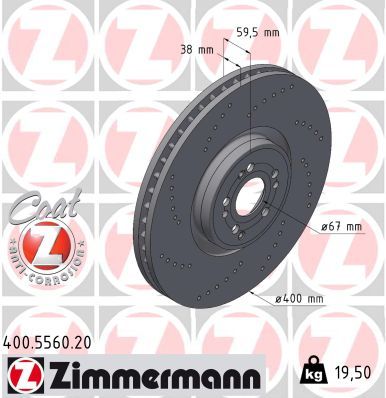 Brake Disc ZIMMERMANN 400.5560.20