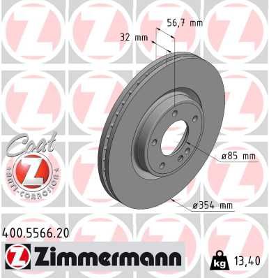 Brake Disc ZIMMERMANN 400.5566.20