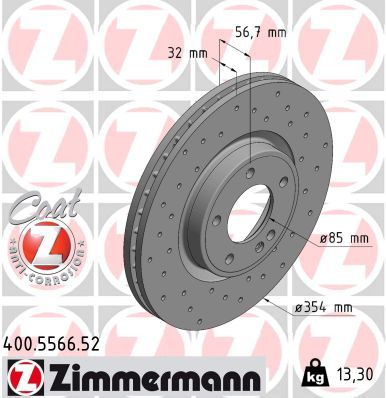 Brake Disc ZIMMERMANN 400.5566.52