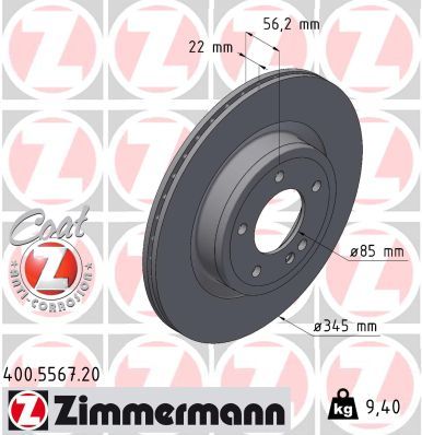 Brake Disc ZIMMERMANN 400.5567.20