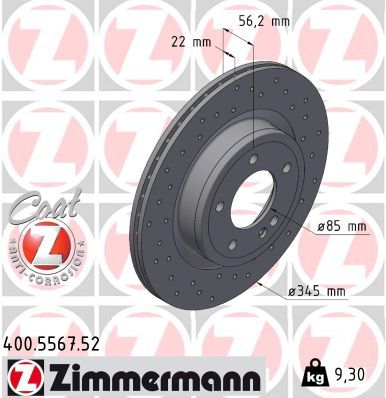 ZIMMERMANN 400.5567.52 Brake Disc