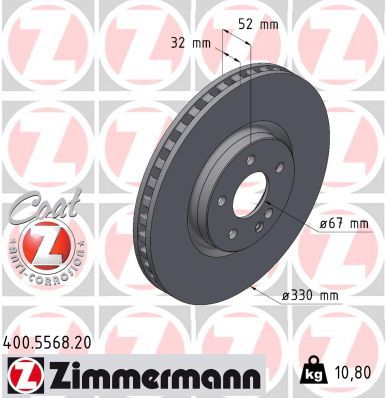 Brake Disc ZIMMERMANN 400.5568.20