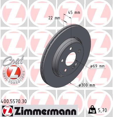 Brake Disc ZIMMERMANN 400.5570.30