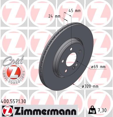 Brake Disc ZIMMERMANN 400.5571.30