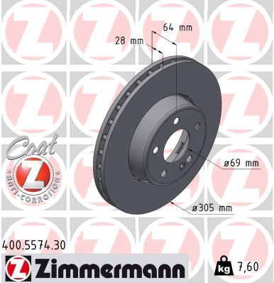 Brake Disc ZIMMERMANN 400.5574.30