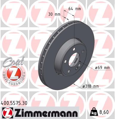 Brake Disc ZIMMERMANN 400.5575.30