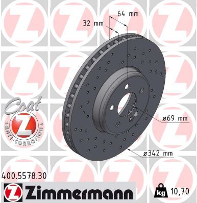 Brake Disc ZIMMERMANN 400.5578.30