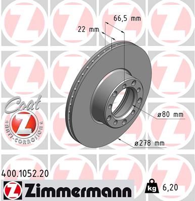 ZIMMERMANN 400.1052.20 Brake Disc