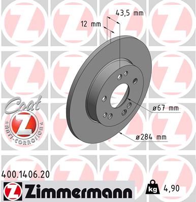 Brake Disc ZIMMERMANN 400.1406.20
