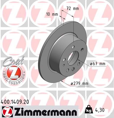 ZIMMERMANN 400.1409.20 Brake Disc