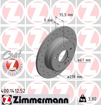 ZIMMERMANN 400.1412.52 Brake Disc