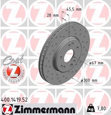 ZIMMERMANN 400.1419.52 Brake Disc