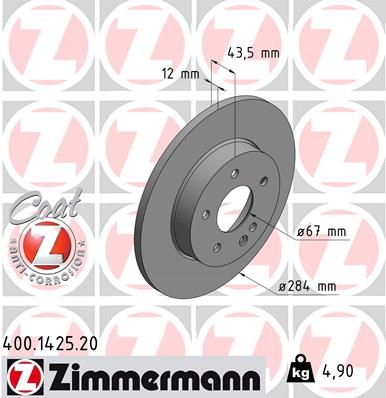 ZIMMERMANN 400.1425.20 Brake Disc