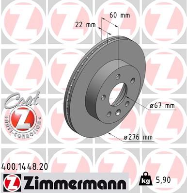 ZIMMERMANN 400.1448.20 Brake Disc