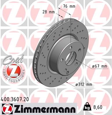 Brake Disc ZIMMERMANN 400.3607.20