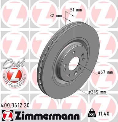 Brake Disc ZIMMERMANN 400.3612.20
