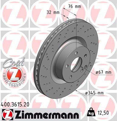 ZIMMERMANN 400.3615.20 Brake Disc