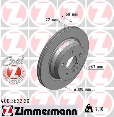 ZIMMERMANN 400.3622.20 Brake Disc