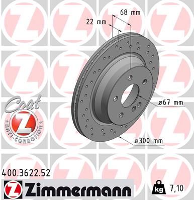 ZIMMERMANN 400.3622.52 Brake Disc