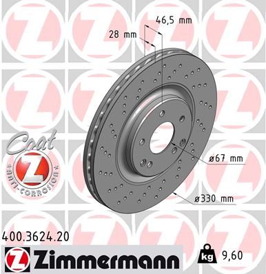 Brake Disc ZIMMERMANN 400.3624.20