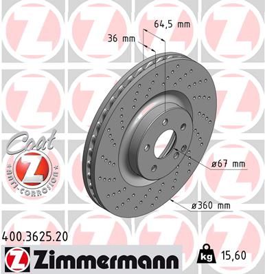 Brake Disc ZIMMERMANN 400.3625.20