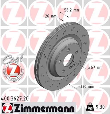 Brake Disc ZIMMERMANN 400.3627.20