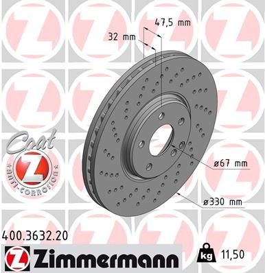 ZIMMERMANN 400.3632.20 Brake Disc
