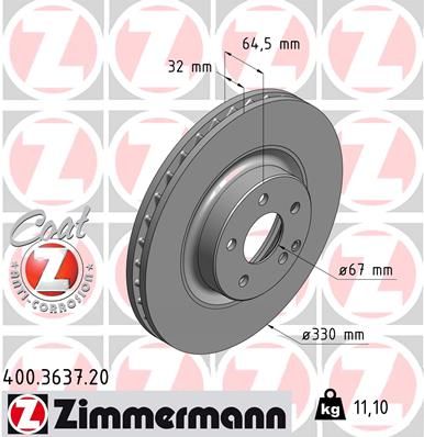 Brake Disc ZIMMERMANN 400.3637.20