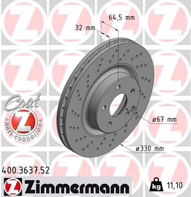 Brake Disc ZIMMERMANN 400.3637.52