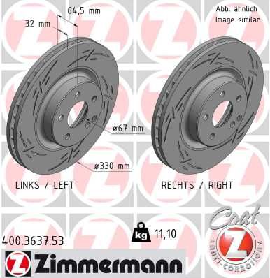 Brake Disc ZIMMERMANN 400.3637.53