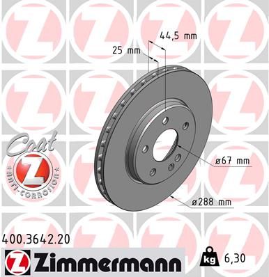 ZIMMERMANN 400.3642.20 Brake Disc