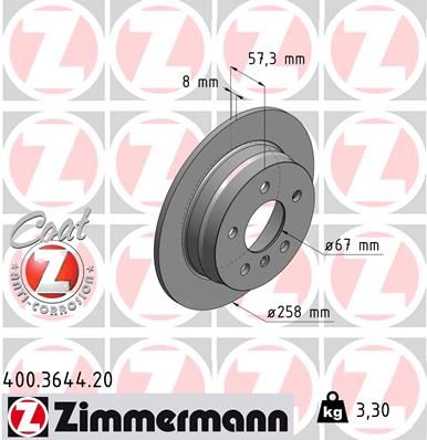 Brake Disc ZIMMERMANN 400.3644.20