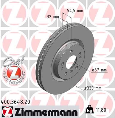 Brake Disc ZIMMERMANN 400.3648.20