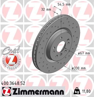 ZIMMERMANN 400.3648.52 Brake Disc