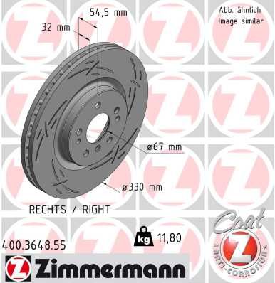 ZIMMERMANN 400.3648.55 Brake Disc