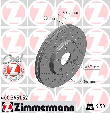Brake Disc ZIMMERMANN 400.3651.52