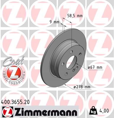 ZIMMERMANN 400.3655.20 Brake Disc