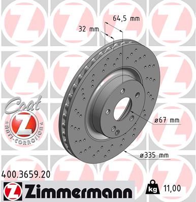 Brake Disc ZIMMERMANN 400.3659.20