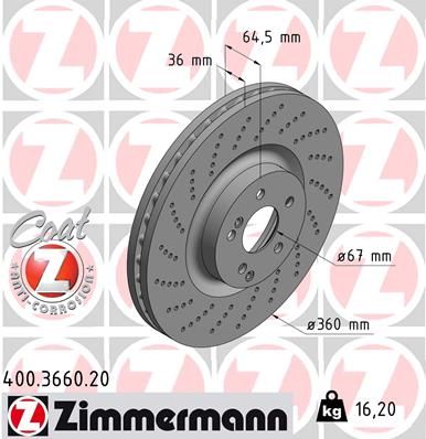 Brake Disc ZIMMERMANN 400.3660.20