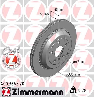 ZIMMERMANN 400.3663.20 Brake Disc