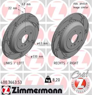 Brake Disc ZIMMERMANN 400.3663.53