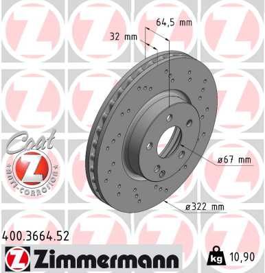 Brake Disc ZIMMERMANN 400.3664.52