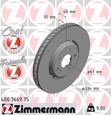 Brake Disc ZIMMERMANN 400.3669.75